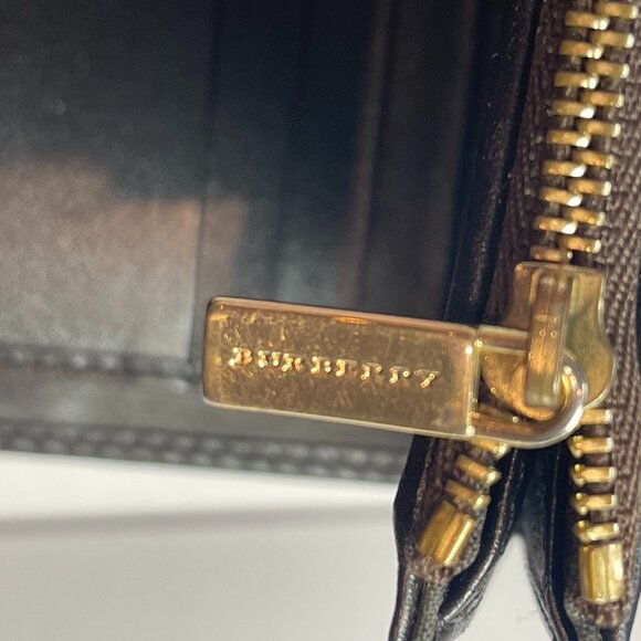 Burberry Beige/Brown Haymarket Check Coated Canvas & Leather Leighton - Preowned - Picture 12 of 15